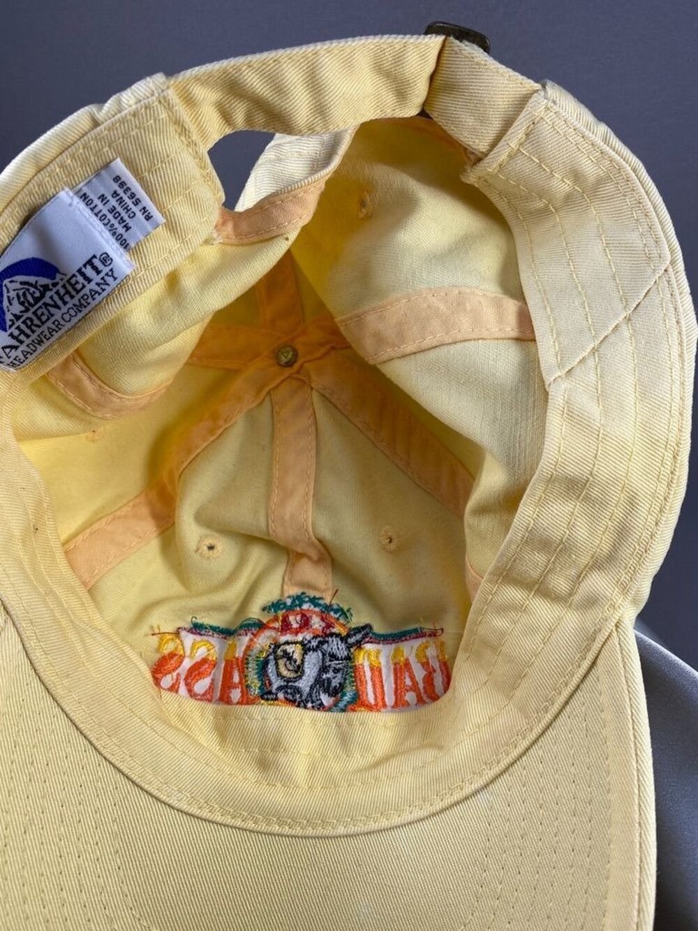 Bad Ass Coffee Co Hat Yellow Cotton Adjustable Strapback Donkey Logo Cap Hawaii - Picture 2 of 5